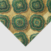 Luxe Decoupage | Bosgroen + Gouden Agate Geode Tissuepapier (Detail)