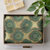 Luxe Decoupage | Bosgroen + Gouden Agate Geode Tissuepapier (Geschenk)
