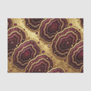 Luxe Decoupage Bourgondië + Goud Agate Geode Tissuepapier