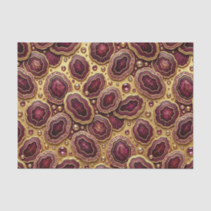 Luxe Decoupage Bourgondië + Goud Agate Geode Tissuepapier