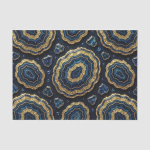 Luxe Decoupage   Marineblauw + Goud Agate Geode Tissuepapier