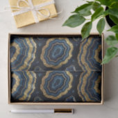 Luxe Decoupage | Marineblauw + Goud Agate Geode Tissuepapier (Geschenk)