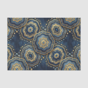 Luxe Decoupage   Marineblauw + Goud Agate Geode Tissuepapier