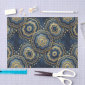 Luxe Decoupage | Marineblauw + Goud Agate Geode Tissuepapier (Craft)