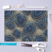 Luxe Decoupage | Marineblauw + Goud Agate Geode Tissuepapier (Craft)