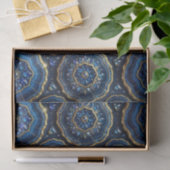 Luxe Decoupage | Marineblauw + Goud Agate Geode Tissuepapier (Geschenk)