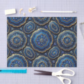 Luxe Decoupage | Marineblauw + Goud Agate Geode Tissuepapier (Craft)