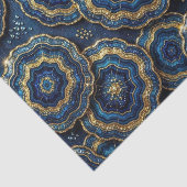 Luxe Decoupage | Marineblauw + Goud Agate Geode Tissuepapier (Detail)