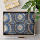 Luxe Decoupage | Marineblauw + Goud Agate Geode Tissuepapier (Geschenk)