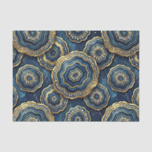 Luxe Decoupage   Marineblauw + Goud Agate Geode Tissuepapier