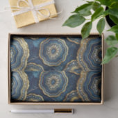 Luxe Decoupage | Marineblauw + Goud Agate Geode Tissuepapier (Geschenk)