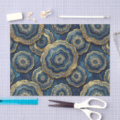 Luxe Decoupage | Marineblauw + Goud Agate Geode Tissuepapier (Craft)