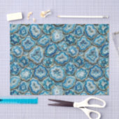 Luxe Decoupage | Oceaanblauw + Goud Agate Geode Tissuepapier (Craft)
