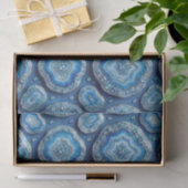 Luxe Decoupage | Oceaanblauw + Goud Agate Geode Tissuepapier (Geschenk)