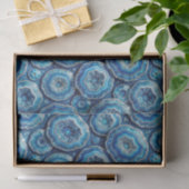 Luxe Decoupage | Oceaanblauw + Goud Agate Geode Tissuepapier (Geschenk)