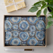 Luxe Decoupage | Oceaanblauw + Goud Agate Geode Tissuepapier (Geschenk)
