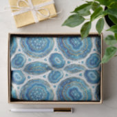 Luxe Decoupage | Oceaanblauw + Goud Agate Geode Tissuepapier (Geschenk)