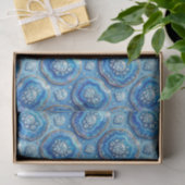 Luxe Decoupage | Oceaanblauw + Goud Agate Geode Tissuepapier (Geschenk)