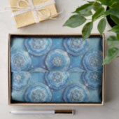 Luxe Decoupage | Oceaanblauw + Goud Agate Geode Tissuepapier (Geschenk)