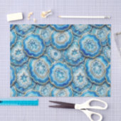 Luxe Decoupage | Oceaanblauw + Goud Agate Geode Tissuepapier (Craft)