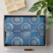 Luxe Decoupage | Oceaanblauw + Goud Agate Geode Tissuepapier (Geschenk)