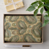 Luxe Decoupage | Olijfgroen + Gouden Agate Geode Tissuepapier (Geschenk)