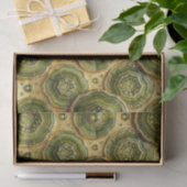 Luxe Decoupage | Olijfgroen + Gouden Agate Geode Tissuepapier (Geschenk)