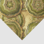 Luxe Decoupage | Olijfgroen + Gouden Agate Geode Tissuepapier (Detail)