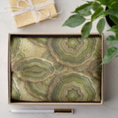 Luxe Decoupage | Olijfgroen + Gouden Agate Geode Tissuepapier (Geschenk)