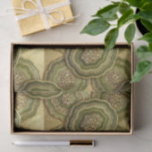 Luxe Decoupage | Olijfgroen + Gouden Agate Geode Tissuepapier (Geschenk)