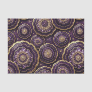 Luxe Decoupage Paarse + Gouden Agate Geode Tissuepapier