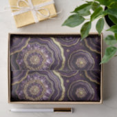 Luxe Decoupage | Paarse + Gouden Agate Geode Tissuepapier (Geschenk)