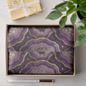 Luxe Decoupage | Paarse + Gouden Agate Geode Tissuepapier (Geschenk)
