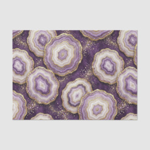 Luxe Decoupage Paarse + Gouden Agate Geode Tissuepapier
