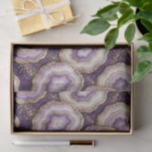 Luxe Decoupage | Paarse + Gouden Agate Geode Tissuepapier (Geschenk)
