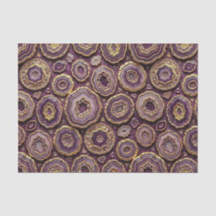 Luxe Decoupage Paarse + Gouden Agate Geode Tissuepapier