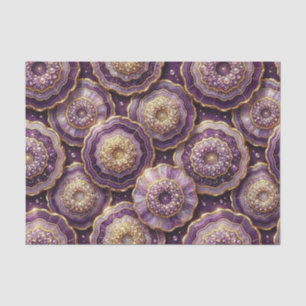 Luxe Decoupage Paarse + Gouden Agate Geode Tissuepapier