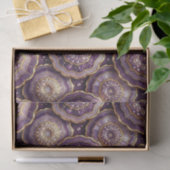 Luxe Decoupage | Paarse + Gouden Agate Geode Tissuepapier (Geschenk)