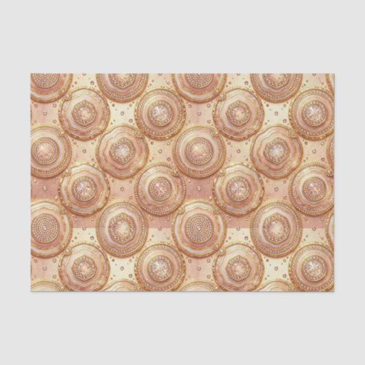 Luxe Decoupage | Roze Goud + Goud Agate Geode Tissuepapier (Voorkant)