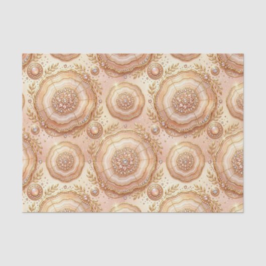 Luxe Decoupage | Roze Goud + Goud Agate Geode Tissuepapier (Voorkant)