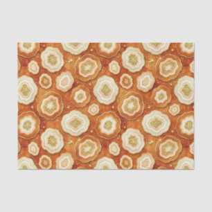 Luxe Decoupage Verbrand Oranje + Goud Agate Geod Tissuepapier
