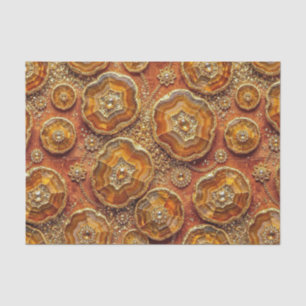 Luxe Decoupage Verbrand Oranje + Gouden Agate Ge Tissuepapier