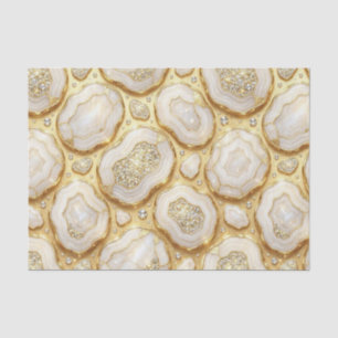 Luxe Decoupage Witte + Gouden Agate Geode Tissuepapier