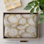 Luxe Decoupage | Witte + Gouden Agate Geode Tissuepapier (Geschenk)