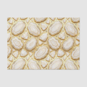 Luxe Decoupage Witte + Gouden Agate Geode Tissuepapier