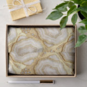 Luxe Decoupage | Witte + Gouden Agate Geode Tissuepapier (Geschenk)