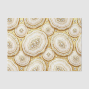 Luxe Decoupage Witte + Gouden Agate Geode Tissuepapier
