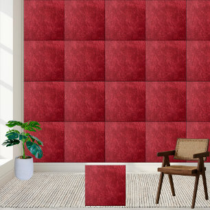 Luxe Deep Red Velvet Texture Keramische Tegel Tegeltje
