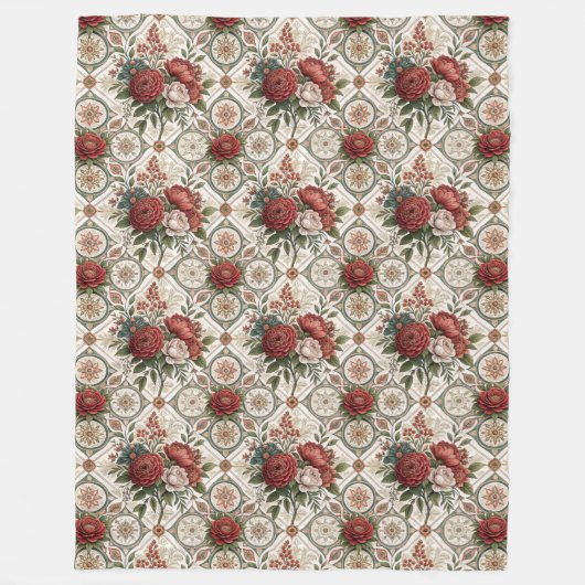 Luxe  Deken Classic Roos Patterns (Voorkant)