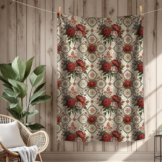 Luxe  Deken Classic Roos Patterns